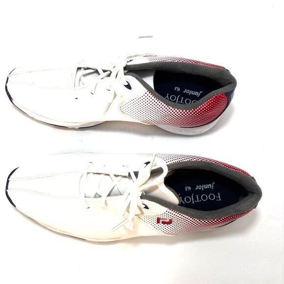 FootJoy DNA Helix Womens 6M Golf Shoes White With Red & Navy Accent Spiked Sole - Picture 4 of 8